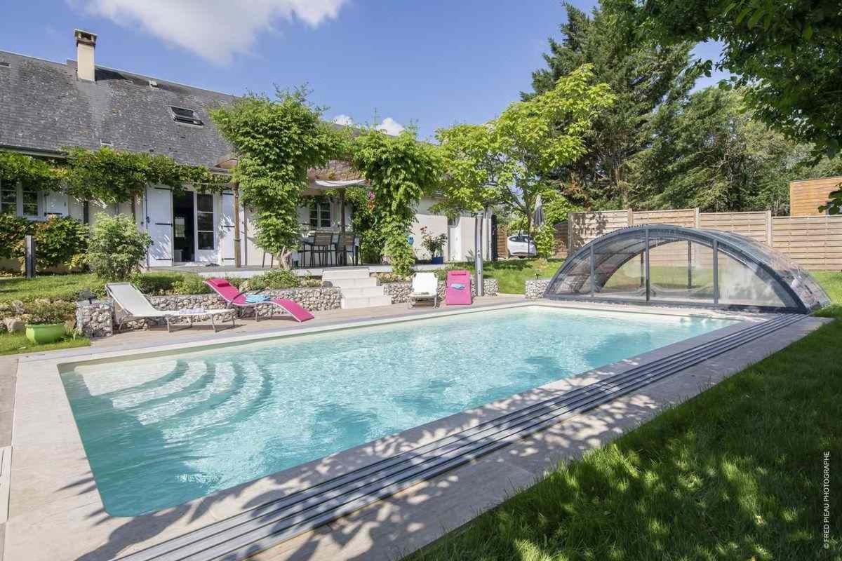 Au Coeur Du Bien-Etre, Gite Avec Piscine Chauffee Et Couverte, Spa, Sauna, Massages Monteaux Exteriér fotografie